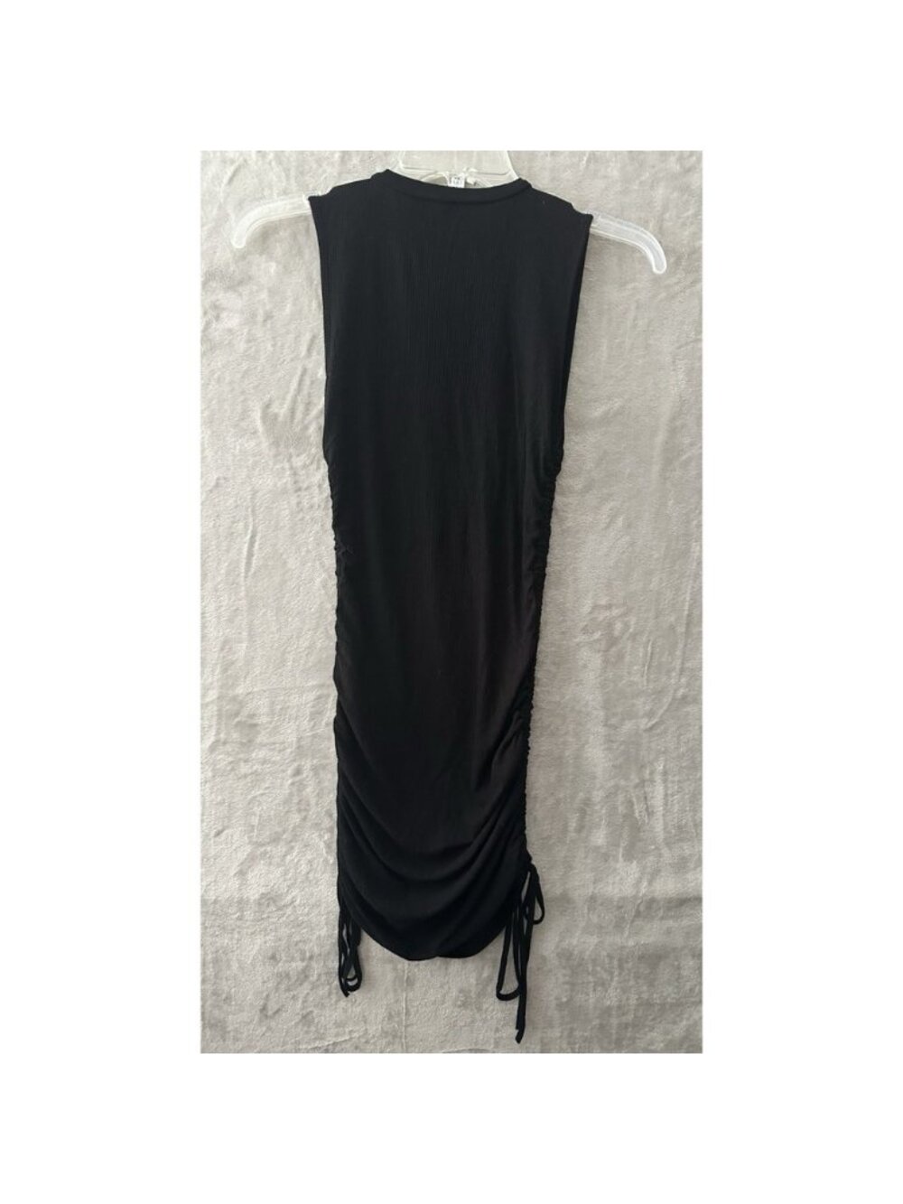 MYHEAT MH Dress Womens Size Medium‎ Black Sleeveless Asymmetrical Hem Ruched - Picture 3 of 3